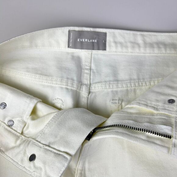 Everlane Women's Cream Cotton Zip Fly Casual A-Line Mini Denim Skirt Size 28 - Picture 4 of 5